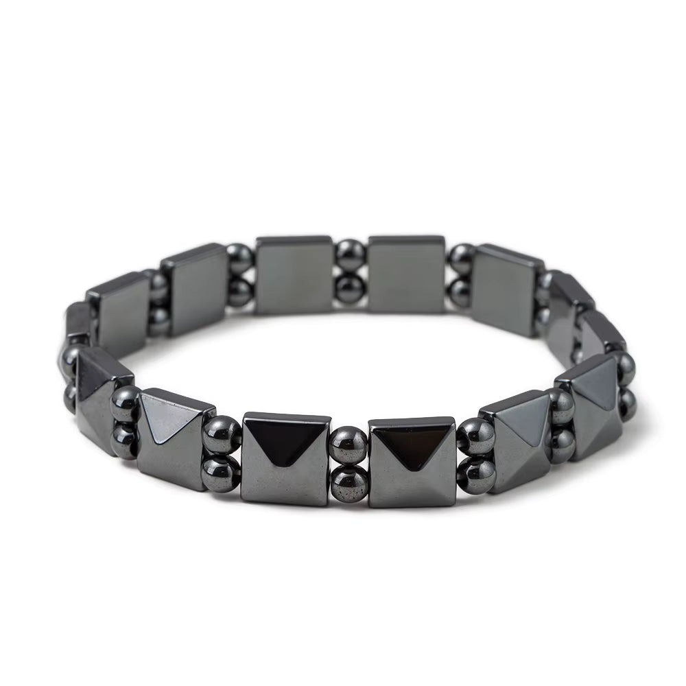 Multi Shape Beaded Bracelets Natural Hematite Power Stone Health Healing Beaded Stretch Luck Bracelet Inspirational Gift Jewelry