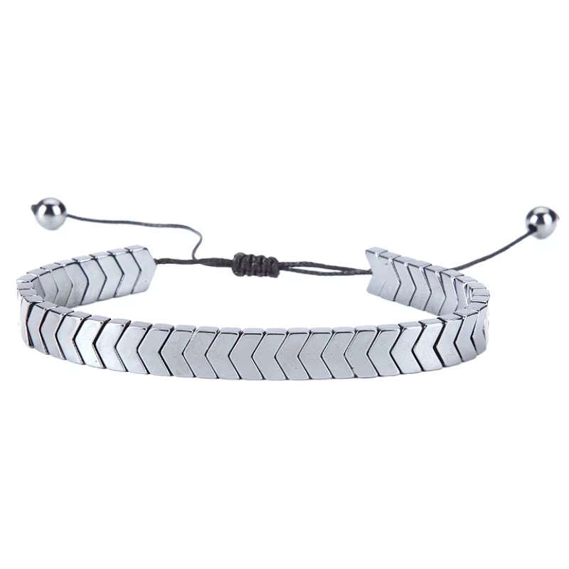 New Market Men's Hematite Hand Jewelry Unique Gold Plated Non-Magnetic Bracelet for Gift or Party