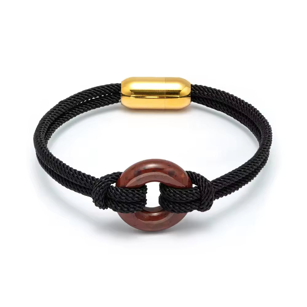 Luxury Donut Nautical Bracelet Handmade Nylon Rope Braided Rose Quartz Stainless Steel Magnet Buckle Faith Bracelet